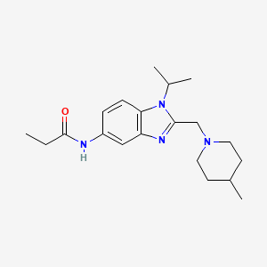 N-{2-[(4-methylpiperidin-1-yl)methyl]-1-(propan-2-yl)-1H-benzimidazol-5-yl}propanamide