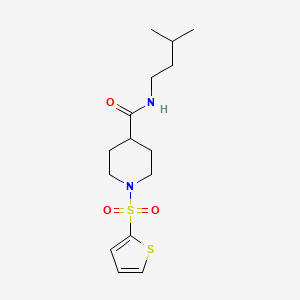 molecular formula C15H24N2O3S2 B11354065 N-(3-methylbutyl)-1-(thiophen-2-ylsulfonyl)piperidine-4-carboxamide 