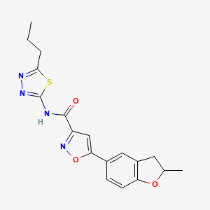 5-(2-methyl-2,3-dihydro-1-benzofuran-5-yl)-N-(5-propyl-1,3,4-thiadiazol-2-yl)-1,2-oxazole-3-carboxamide