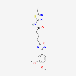 molecular formula C18H21N5O4S B11354083 4-[3-(3,4-dimethoxyphenyl)-1,2,4-oxadiazol-5-yl]-N-(5-ethyl-1,3,4-thiadiazol-2-yl)butanamide 