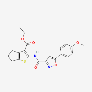 molecular formula C21H20N2O5S B11354089 ethyl 2-({[5-(4-methoxyphenyl)-1,2-oxazol-3-yl]carbonyl}amino)-5,6-dihydro-4H-cyclopenta[b]thiophene-3-carboxylate 