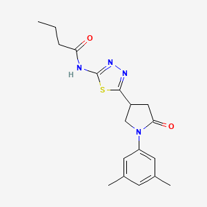 N-{5-[1-(3,5-dimethylphenyl)-5-oxopyrrolidin-3-yl]-1,3,4-thiadiazol-2-yl}butanamide