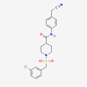 1-[(3-chlorobenzyl)sulfonyl]-N-[4-(cyanomethyl)phenyl]piperidine-4-carboxamide