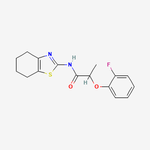 molecular formula C16H17FN2O2S B11354113 2-(2-fluorophenoxy)-N-(4,5,6,7-tetrahydro-1,3-benzothiazol-2-yl)propanamide 