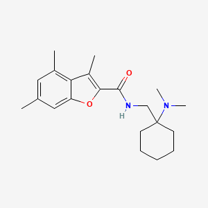 molecular formula C21H30N2O2 B11354121 N-{[1-(dimethylamino)cyclohexyl]methyl}-3,4,6-trimethyl-1-benzofuran-2-carboxamide 