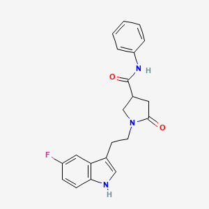 1-[2-(5-fluoro-1H-indol-3-yl)ethyl]-5-oxo-N-phenylpyrrolidine-3-carboxamide