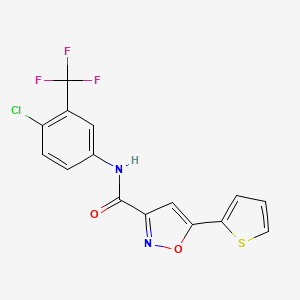 N-[4-chloro-3-(trifluoromethyl)phenyl]-5-(thiophen-2-yl)-1,2-oxazole-3-carboxamide