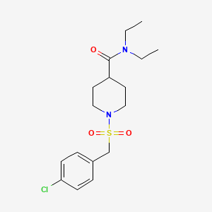 molecular formula C17H25ClN2O3S B11354163 1-[(4-chlorobenzyl)sulfonyl]-N,N-diethylpiperidine-4-carboxamide 