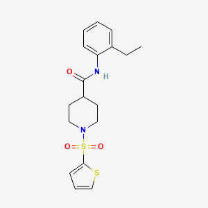 molecular formula C18H22N2O3S2 B11354199 N-(2-ethylphenyl)-1-(thiophen-2-ylsulfonyl)piperidine-4-carboxamide 