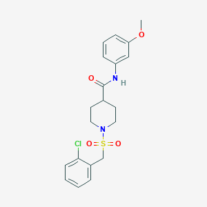 molecular formula C20H23ClN2O4S B11354202 1-[(2-chlorobenzyl)sulfonyl]-N-(3-methoxyphenyl)piperidine-4-carboxamide 