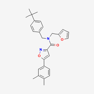 N-(4-tert-butylbenzyl)-5-(3,4-dimethylphenyl)-N-(furan-2-ylmethyl)-1,2-oxazole-3-carboxamide