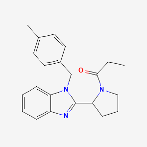 molecular formula C22H25N3O B11354208 1-{2-[1-(4-methylbenzyl)-1H-benzimidazol-2-yl]pyrrolidin-1-yl}propan-1-one 