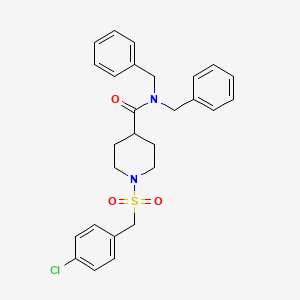 molecular formula C27H29ClN2O3S B11354223 N,N-dibenzyl-1-[(4-chlorobenzyl)sulfonyl]piperidine-4-carboxamide 