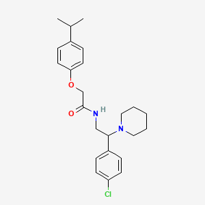 molecular formula C24H31ClN2O2 B11354228 N-[2-(4-chlorophenyl)-2-(piperidin-1-yl)ethyl]-2-[4-(propan-2-yl)phenoxy]acetamide 