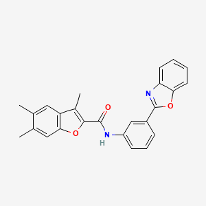 N-[3-(1,3-benzoxazol-2-yl)phenyl]-3,5,6-trimethyl-1-benzofuran-2-carboxamide