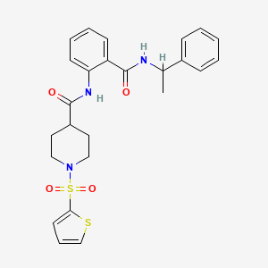 N-{2-[(1-phenylethyl)carbamoyl]phenyl}-1-(thiophen-2-ylsulfonyl)piperidine-4-carboxamide