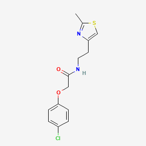 molecular formula C14H15ClN2O2S B11354270 2-(4-chlorophenoxy)-N-[2-(2-methyl-1,3-thiazol-4-yl)ethyl]acetamide 