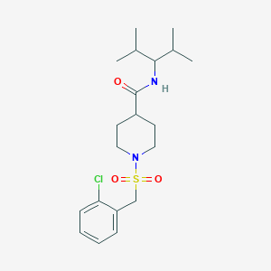 molecular formula C20H31ClN2O3S B11354290 1-[(2-chlorobenzyl)sulfonyl]-N-(2,4-dimethylpentan-3-yl)piperidine-4-carboxamide 