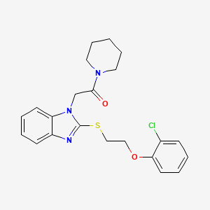 2-(2-{[2-(2-chlorophenoxy)ethyl]sulfanyl}-1H-benzimidazol-1-yl)-1-(piperidin-1-yl)ethanone