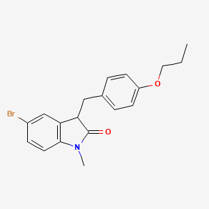 molecular formula C19H20BrNO2 B11354304 5-bromo-1-methyl-3-(4-propoxybenzyl)-1,3-dihydro-2H-indol-2-one 