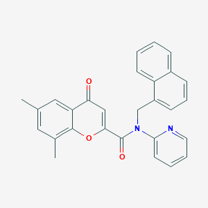 6,8-dimethyl-N-(naphthalen-1-ylmethyl)-4-oxo-N-(pyridin-2-yl)-4H-chromene-2-carboxamide