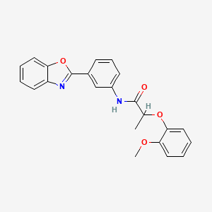 molecular formula C23H20N2O4 B11354331 N-[3-(1,3-benzoxazol-2-yl)phenyl]-2-(2-methoxyphenoxy)propanamide 