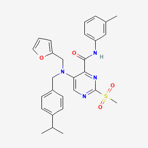 5-{(furan-2-ylmethyl)[4-(propan-2-yl)benzyl]amino}-N-(3-methylphenyl)-2-(methylsulfonyl)pyrimidine-4-carboxamide