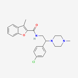 molecular formula C23H26ClN3O2 B11354370 N-[2-(4-chlorophenyl)-2-(4-methylpiperazin-1-yl)ethyl]-3-methyl-1-benzofuran-2-carboxamide 