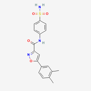 molecular formula C18H17N3O4S B11354388 5-(3,4-dimethylphenyl)-N-(4-sulfamoylphenyl)-1,2-oxazole-3-carboxamide 