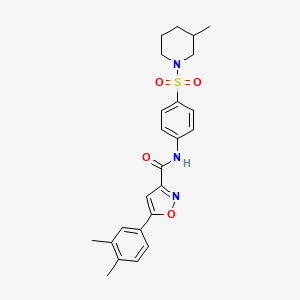 5-(3,4-dimethylphenyl)-N-{4-[(3-methylpiperidin-1-yl)sulfonyl]phenyl}-1,2-oxazole-3-carboxamide