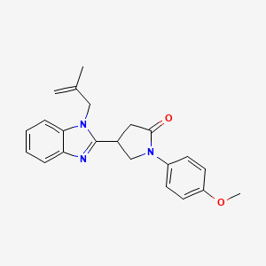 molecular formula C22H23N3O2 B11354407 1-(4-methoxyphenyl)-4-[1-(2-methylprop-2-en-1-yl)-1H-benzimidazol-2-yl]pyrrolidin-2-one 