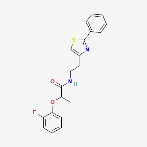 2-(2-fluorophenoxy)-N-[2-(2-phenyl-1,3-thiazol-4-yl)ethyl]propanamide