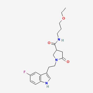 N-(3-ethoxypropyl)-1-[2-(5-fluoro-1H-indol-3-yl)ethyl]-5-oxopyrrolidine-3-carboxamide