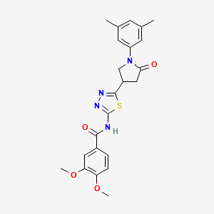 N-{5-[1-(3,5-dimethylphenyl)-5-oxopyrrolidin-3-yl]-1,3,4-thiadiazol-2-yl}-3,4-dimethoxybenzamide