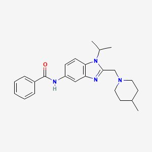 N-{2-[(4-methylpiperidin-1-yl)methyl]-1-(propan-2-yl)-1H-benzimidazol-5-yl}benzamide