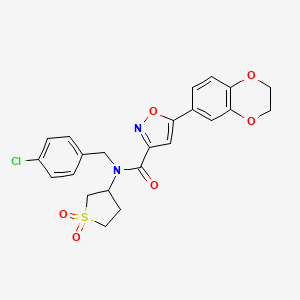 N-(4-chlorobenzyl)-5-(2,3-dihydro-1,4-benzodioxin-6-yl)-N-(1,1-dioxidotetrahydrothiophen-3-yl)-1,2-oxazole-3-carboxamide