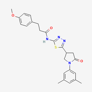 N-{5-[1-(3,5-dimethylphenyl)-5-oxopyrrolidin-3-yl]-1,3,4-thiadiazol-2-yl}-3-(4-methoxyphenyl)propanamide