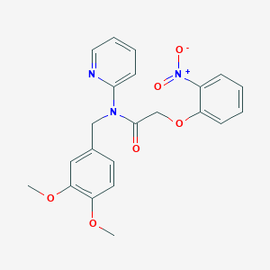 molecular formula C22H21N3O6 B11354449 N-(3,4-dimethoxybenzyl)-2-(2-nitrophenoxy)-N-(pyridin-2-yl)acetamide 