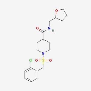 1-[(2-chlorobenzyl)sulfonyl]-N-(tetrahydrofuran-2-ylmethyl)piperidine-4-carboxamide