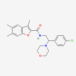 molecular formula C24H27ClN2O3 B11354469 N-[2-(4-chlorophenyl)-2-(morpholin-4-yl)ethyl]-3,5,6-trimethyl-1-benzofuran-2-carboxamide 