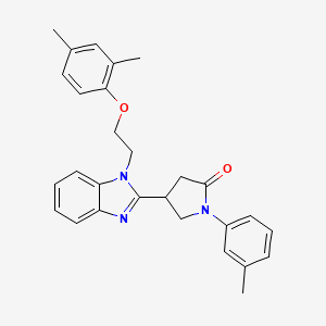 4-{1-[2-(2,4-dimethylphenoxy)ethyl]-1H-benzimidazol-2-yl}-1-(3-methylphenyl)pyrrolidin-2-one