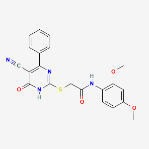 2-[(5-Cyano-6-oxo-4-phenyl-1,6-dihydropyrimidin-2-YL)sulfanyl]-N-(2,4-dimethoxyphenyl)acetamide