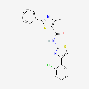 molecular formula C20H14ClN3OS2 B11354517 N-[4-(2-chlorophenyl)-1,3-thiazol-2-yl]-4-methyl-2-phenyl-1,3-thiazole-5-carboxamide 