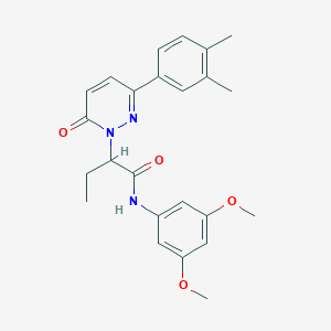 molecular formula C24H27N3O4 B11354531 N-(3,5-Dimethoxyphenyl)-2-[3-(3,4-dimethylphenyl)-6-oxo-1,6-dihydropyridazin-1-YL]butanamide CAS No. 891392-83-9