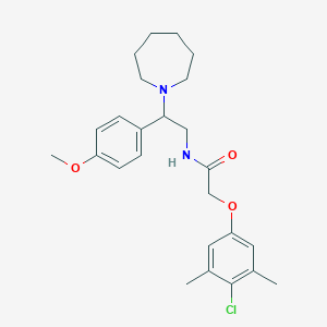 molecular formula C25H33ClN2O3 B11354534 N-[2-(azepan-1-yl)-2-(4-methoxyphenyl)ethyl]-2-(4-chloro-3,5-dimethylphenoxy)acetamide 