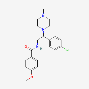 N-[2-(4-chlorophenyl)-2-(4-methylpiperazin-1-yl)ethyl]-4-methoxybenzamide