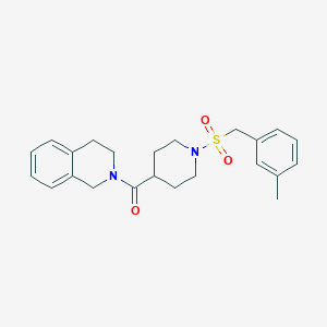 molecular formula C23H28N2O3S B11354579 3,4-dihydroisoquinolin-2(1H)-yl{1-[(3-methylbenzyl)sulfonyl]piperidin-4-yl}methanone 