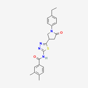 N-{5-[1-(4-ethylphenyl)-5-oxopyrrolidin-3-yl]-1,3,4-thiadiazol-2-yl}-3,4-dimethylbenzamide