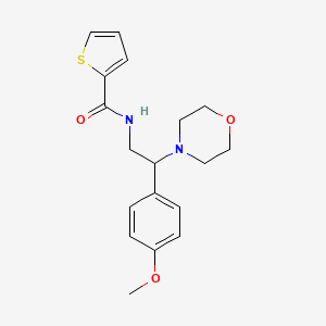 molecular formula C18H22N2O3S B11354607 N-[2-(4-methoxyphenyl)-2-(morpholin-4-yl)ethyl]thiophene-2-carboxamide 