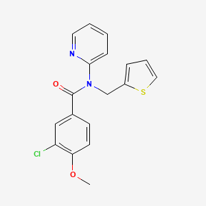 3-chloro-4-methoxy-N-(pyridin-2-yl)-N-(thiophen-2-ylmethyl)benzamide